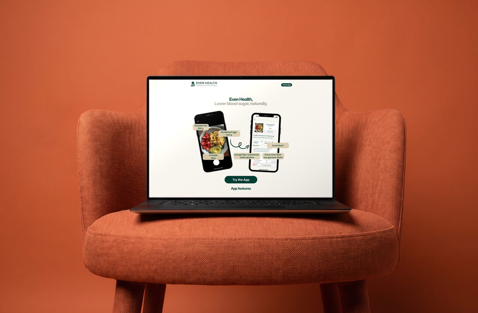 La web de Even Health en la pantalla de un portátil