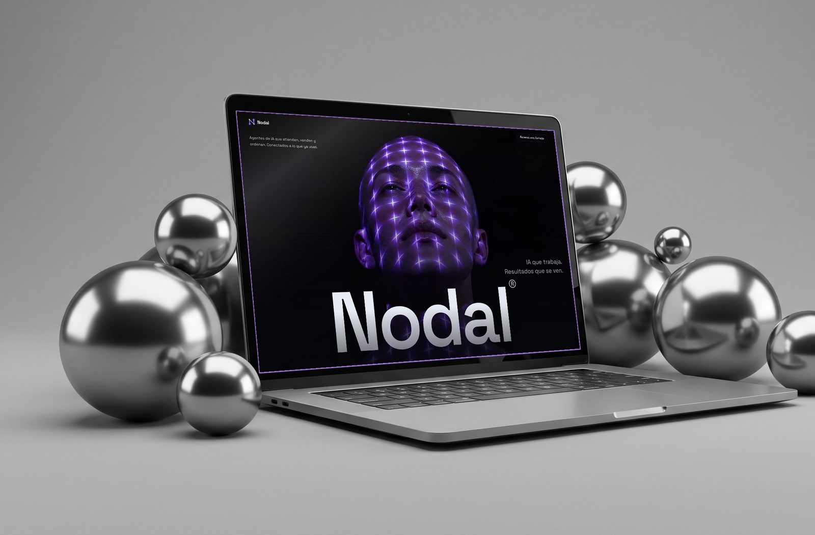 El hero de Nodal en la pantalla de un portátil