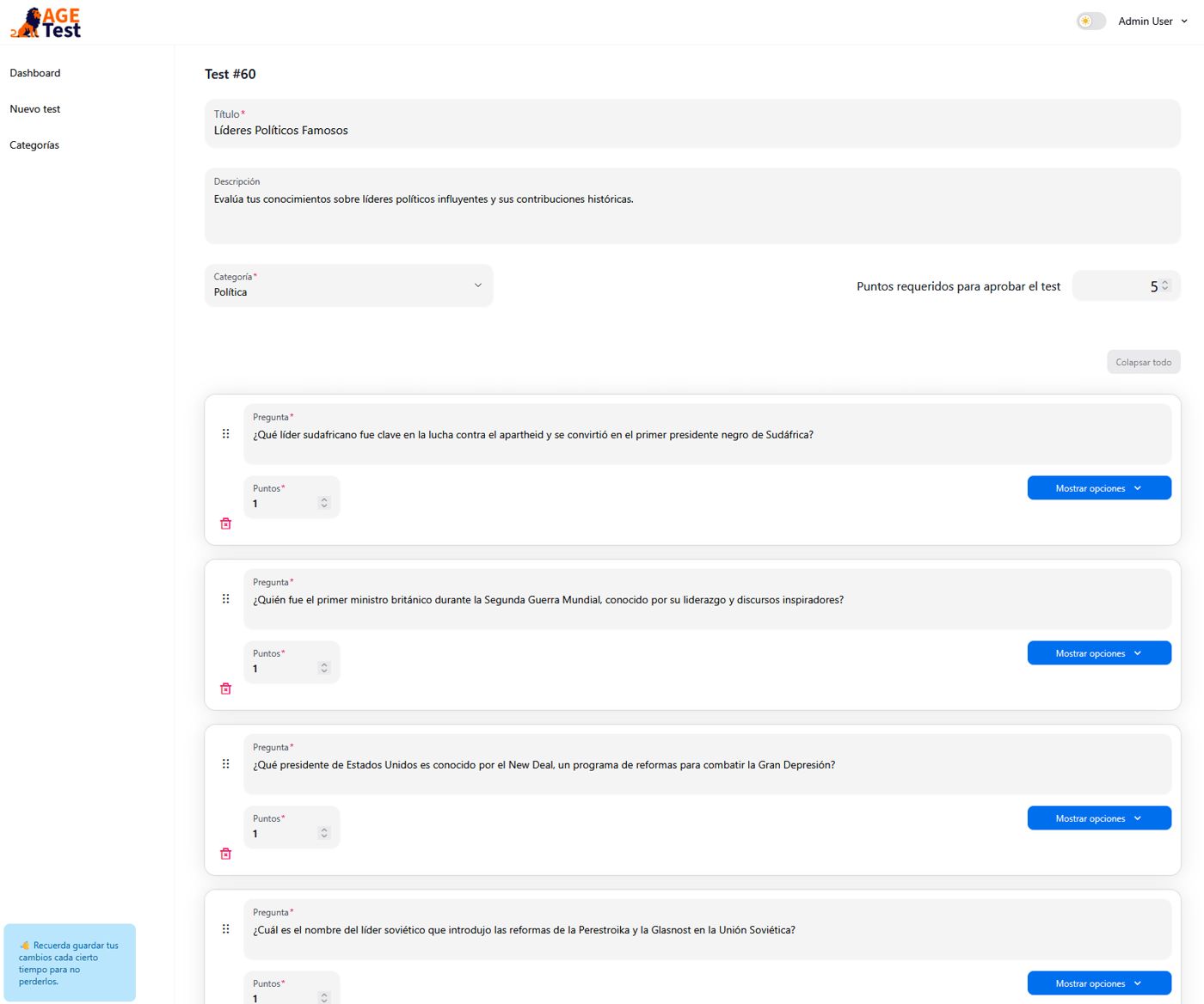 Agetest — pantalla 4
