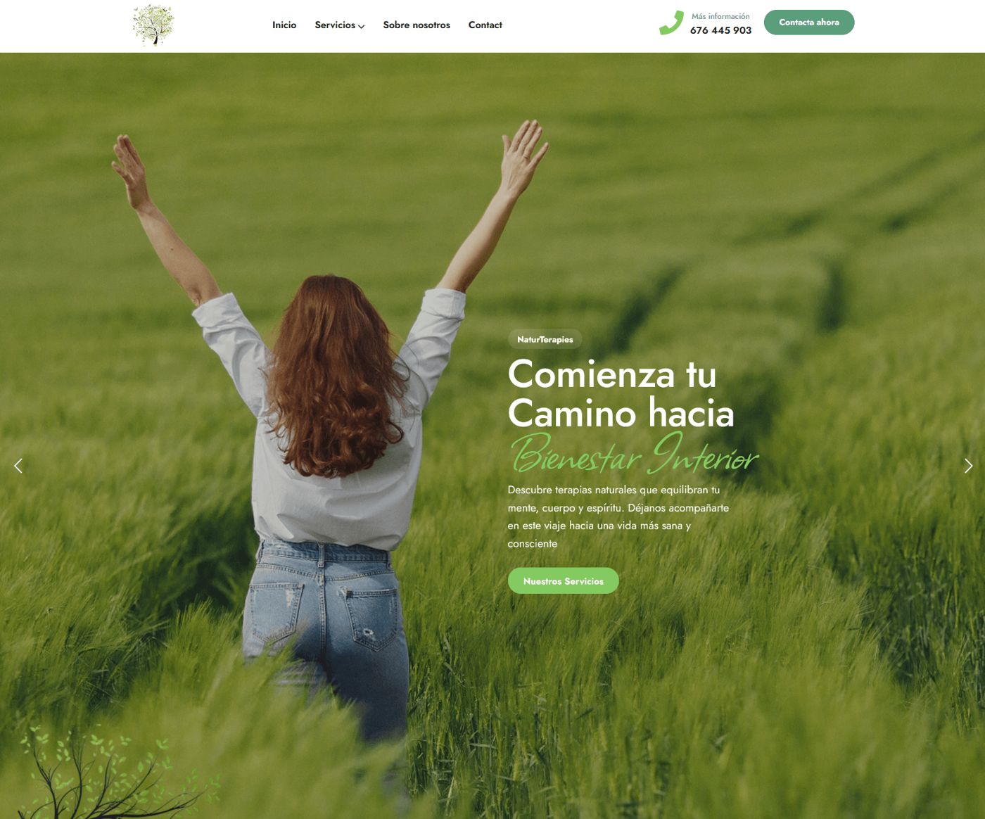 NaturTerapies — pantalla 2