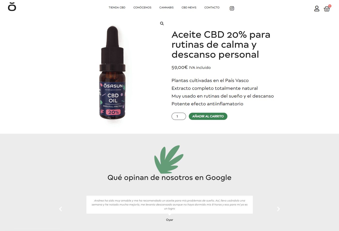 Ösasun CBD — pantalla 3