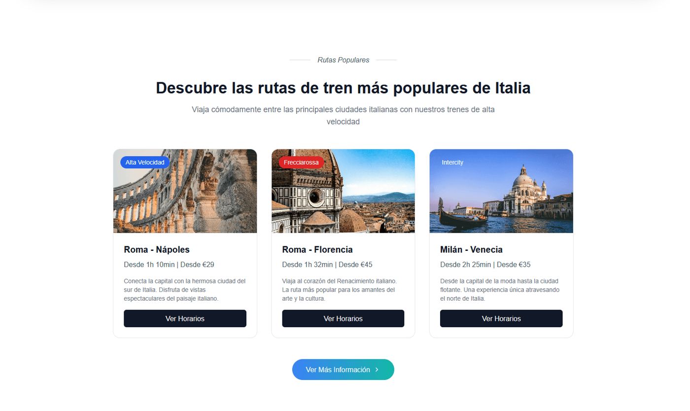 Railclick Landing — pantalla 2
