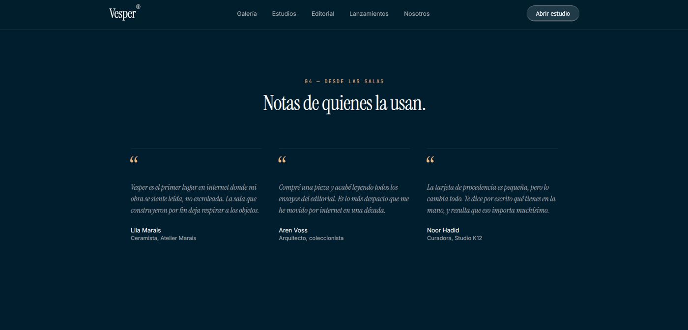 Vesper — pantalla 5